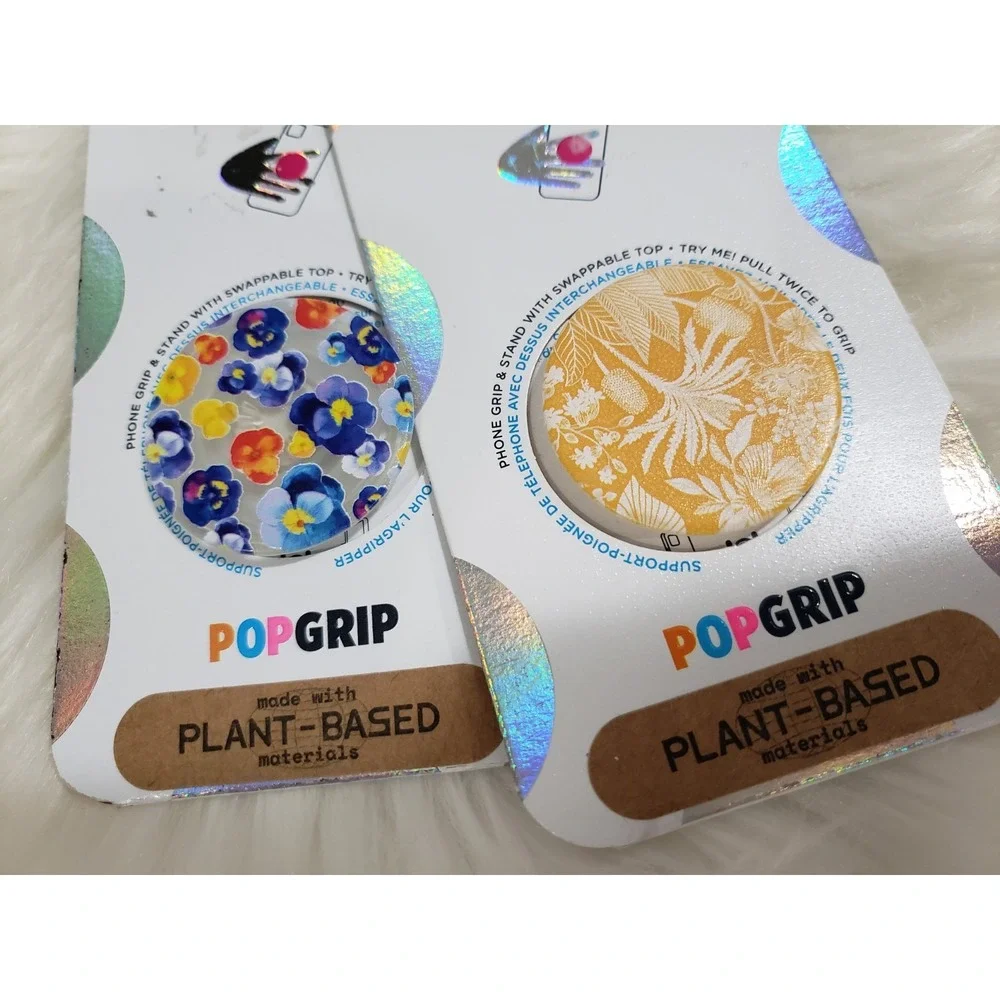 LOT 2 PopSockets Cell Phone Grip Stand Botanical Garden boho floral leaves‎ fall